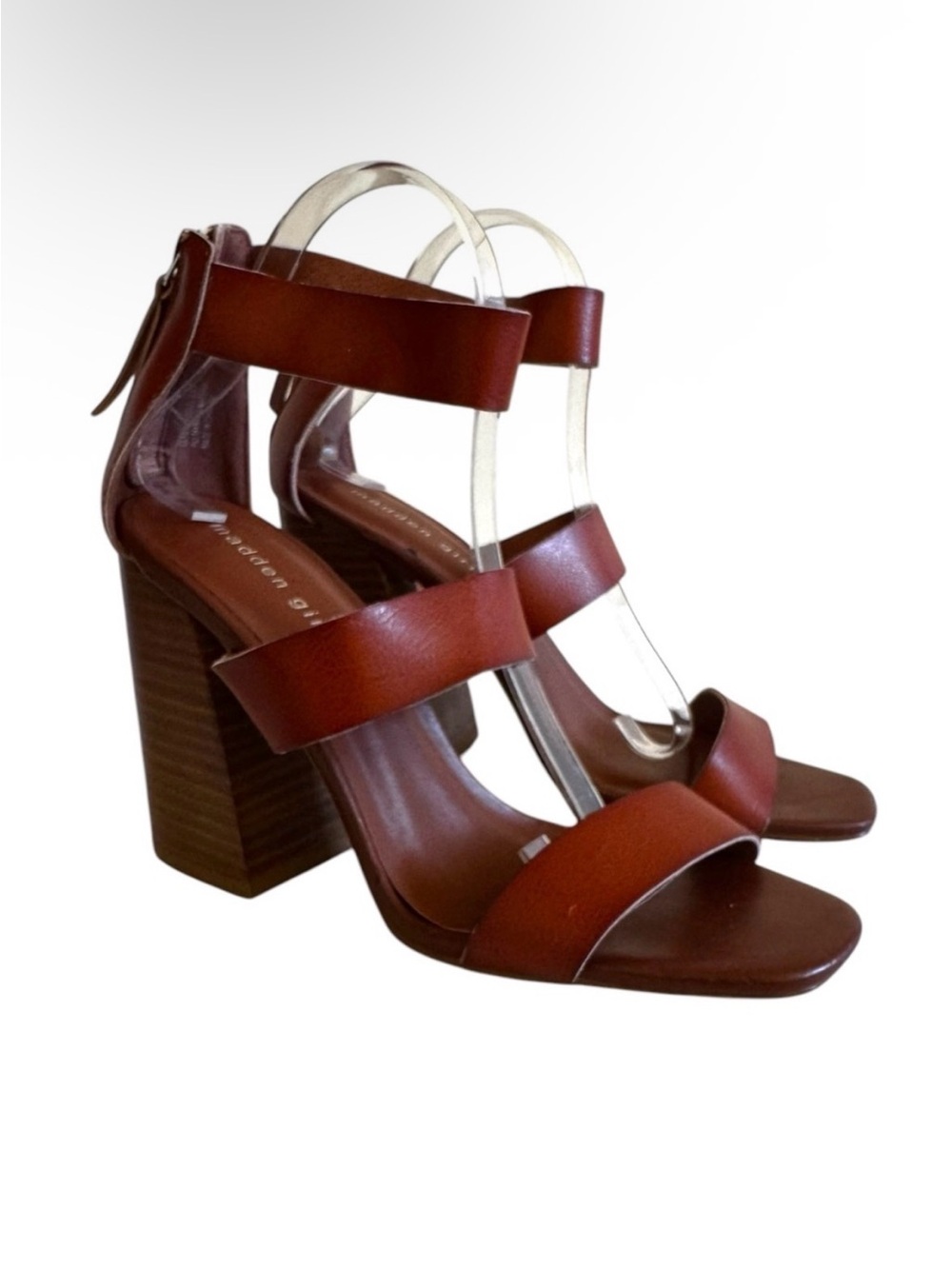 Madden Girl Sandals CLYDE Strappy Chunky Block Heels Faux Leather